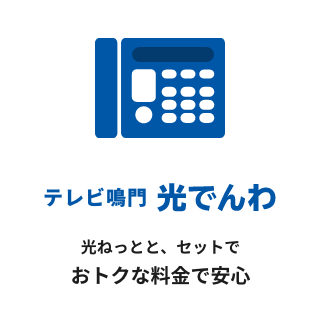 テレビ鳴門 光でんわ 光ねっとと、セットでおトクな料金で安心